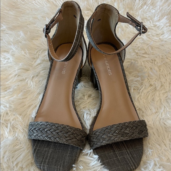 Maurices Taupe Braided Front Ankle-Strap Block Heel Sandal - Picture 2 of 14